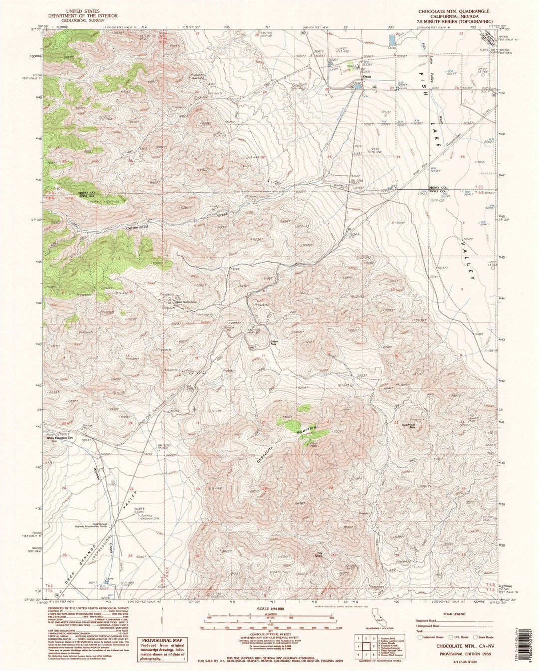 1988 Chocolate MTN, CA - California - USGS Topographic Map
