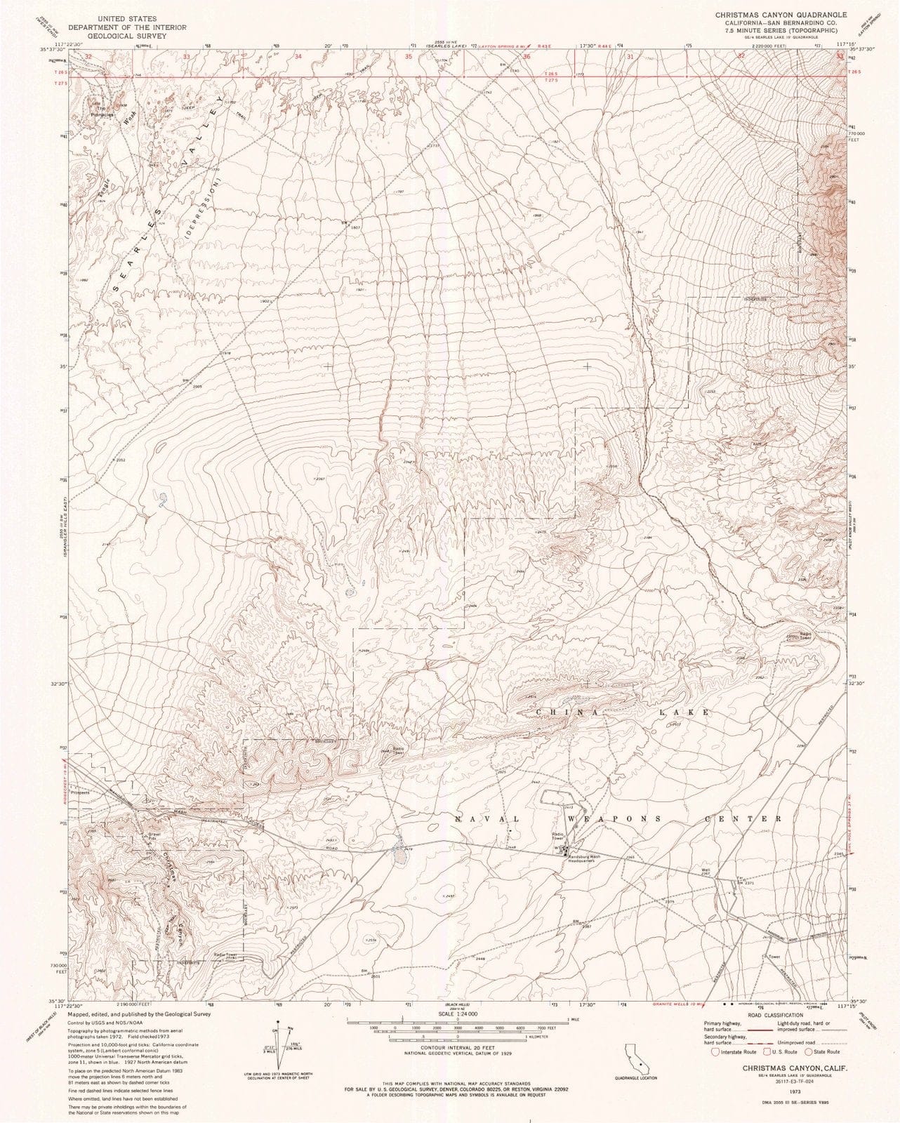 1973 Christmas Canyon, CA - California - USGS Topographic Map