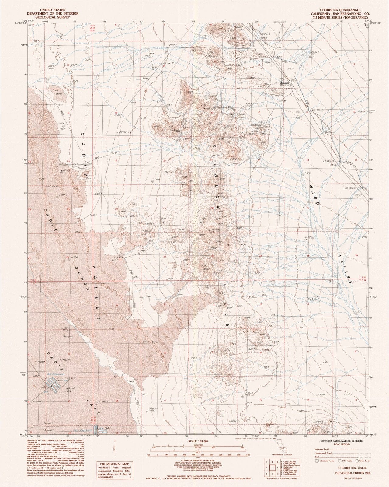 1985 Chubbuck, CA - California - USGS Topographic Map
