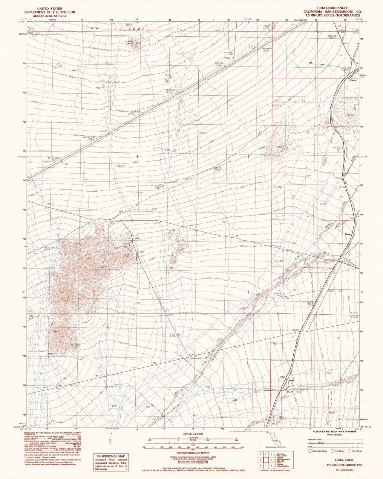 1983 CIMA, CA - California - USGS Topographic Map