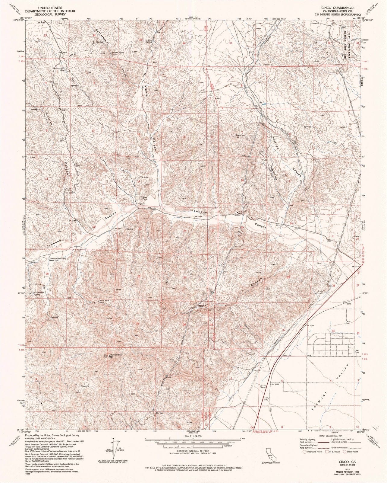 1972 Cinco, CA - California - USGS Topographic Map
