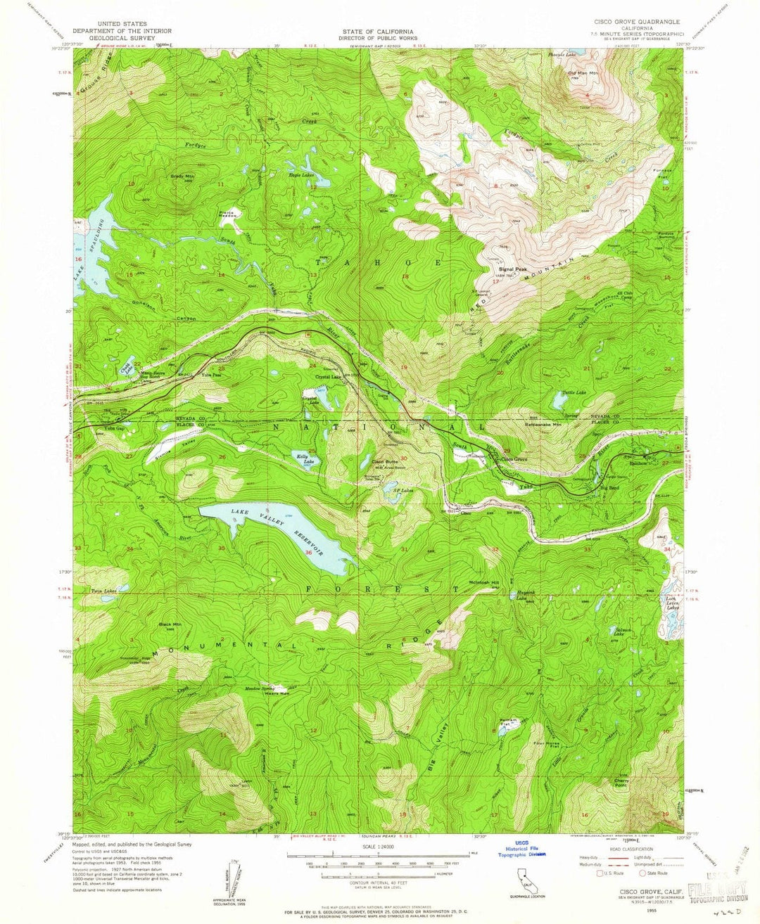 1955 Cisco Grove, CA - California - USGS Topographic Map
