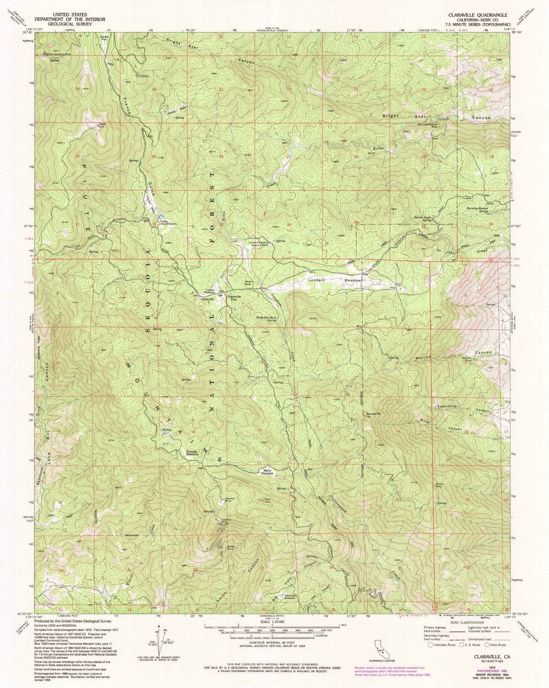 1972 Claraville, CA - California - USGS Topographic Map