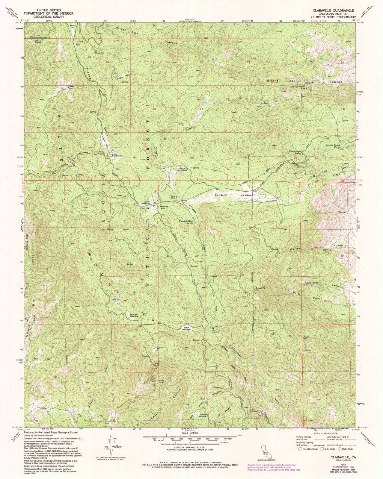 1972 Claraville, CA - California - USGS Topographic Map