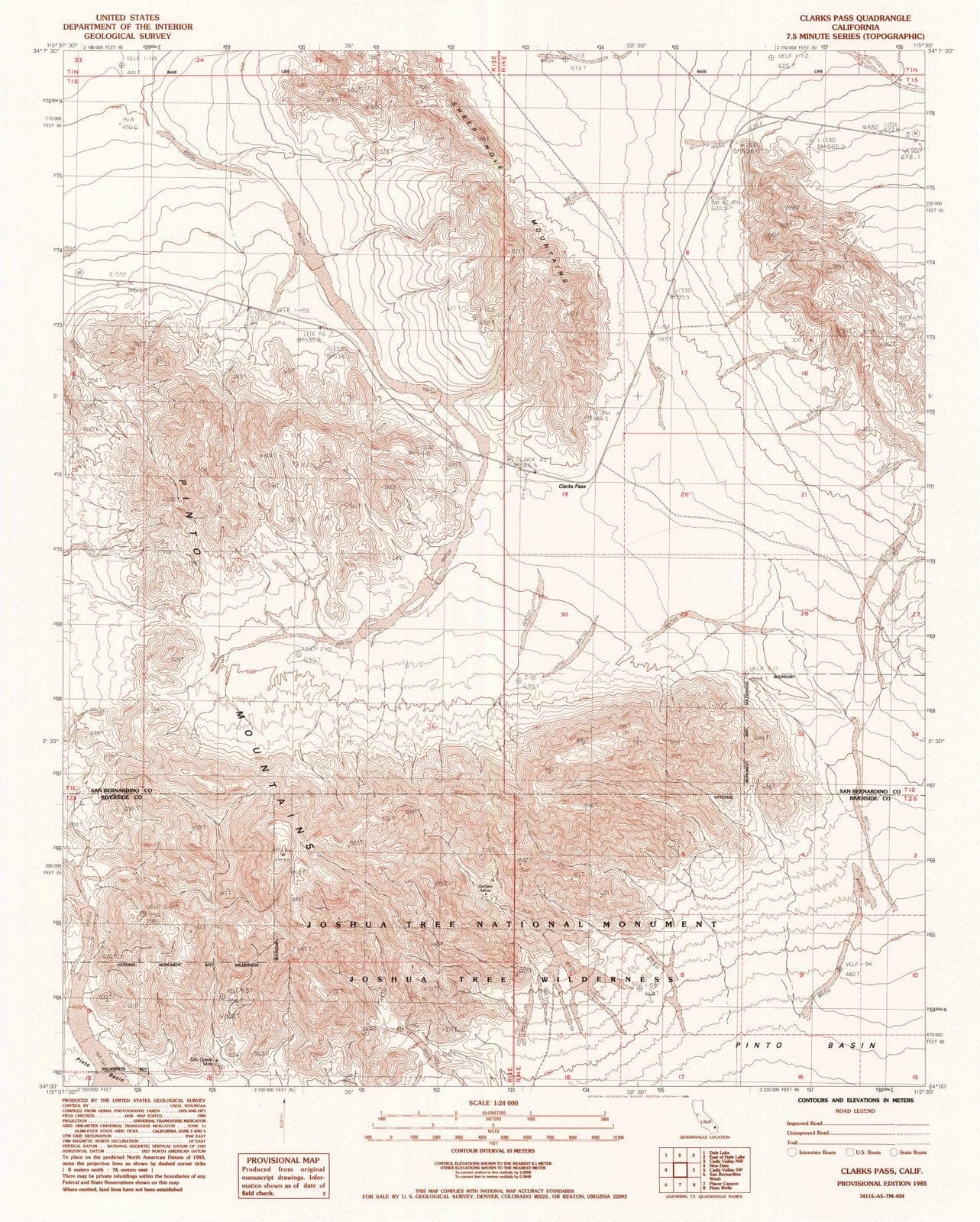 1985 Clarks Pass, CA - California - USGS Topographic Map