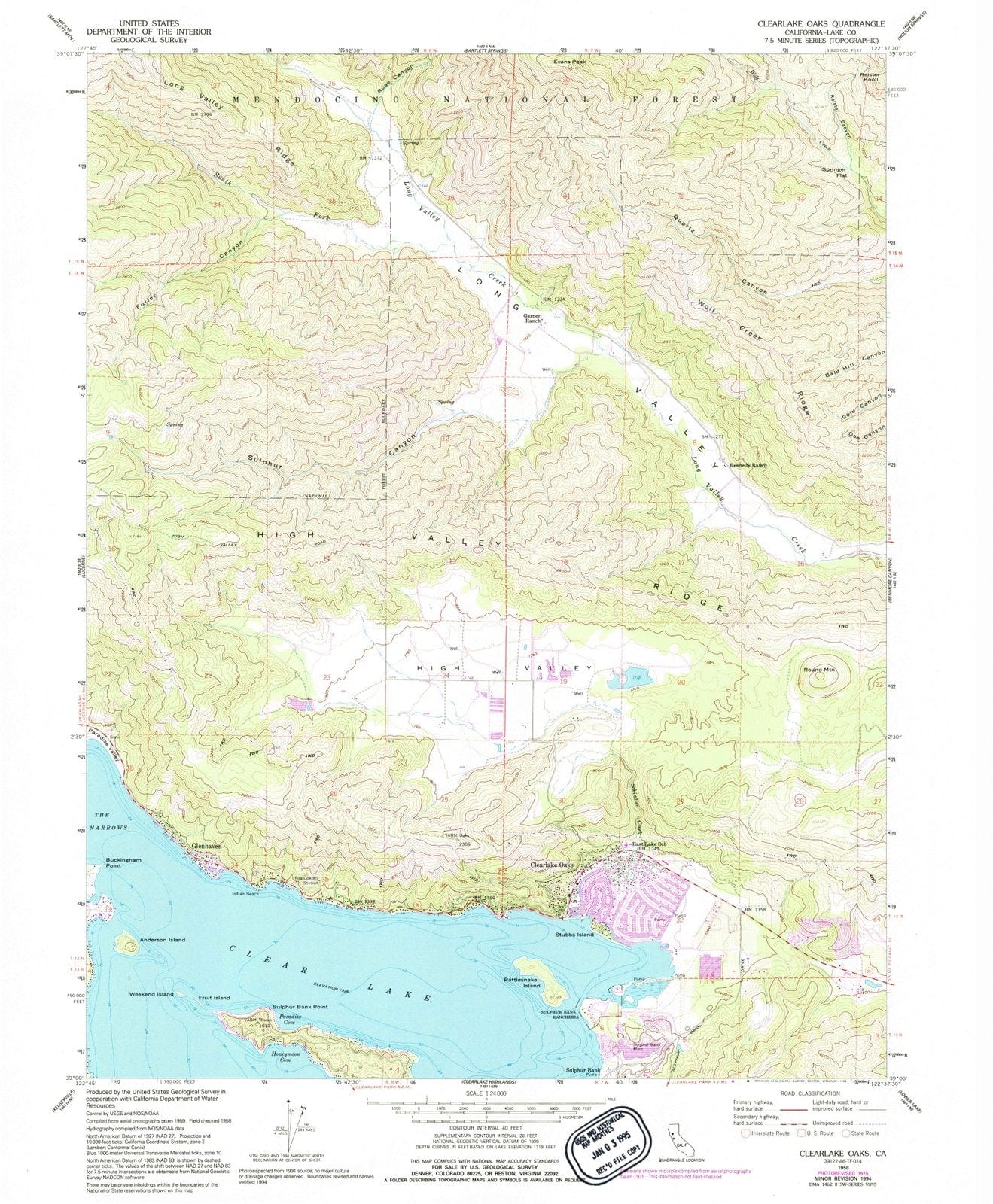 1958 Clearlake, CA - California - USGS Topographic Map v2