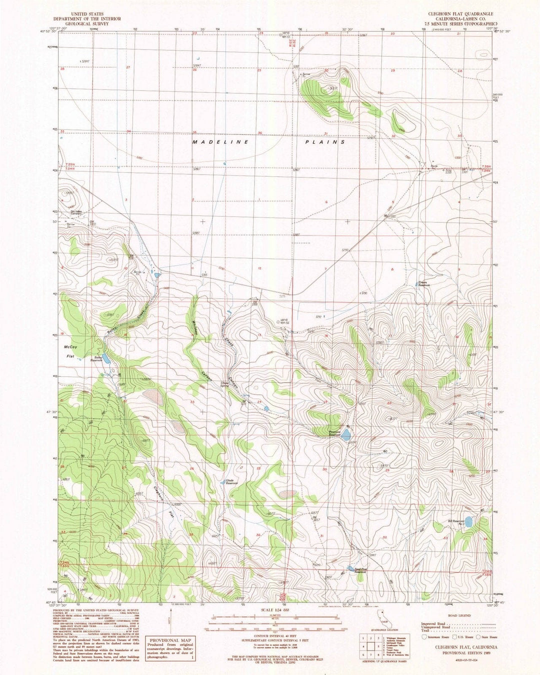 1989 Cleghorn Flat, CA - California - USGS Topographic Map