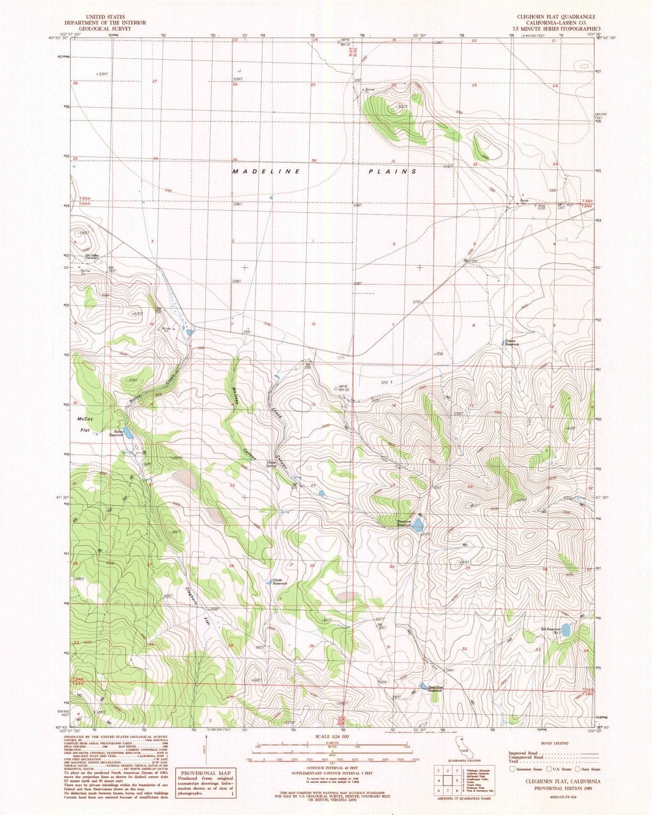 1989 Cleghorn Flat, CA - California - USGS Topographic Map