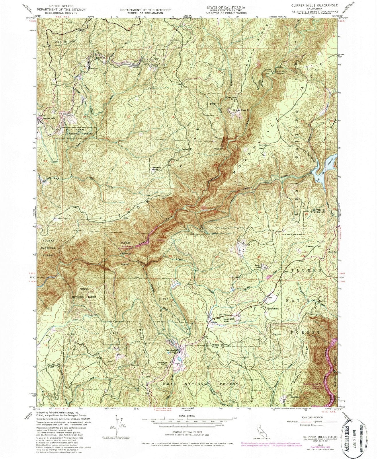 1948 Clipper Mills, CA - California - USGS Topographic Map