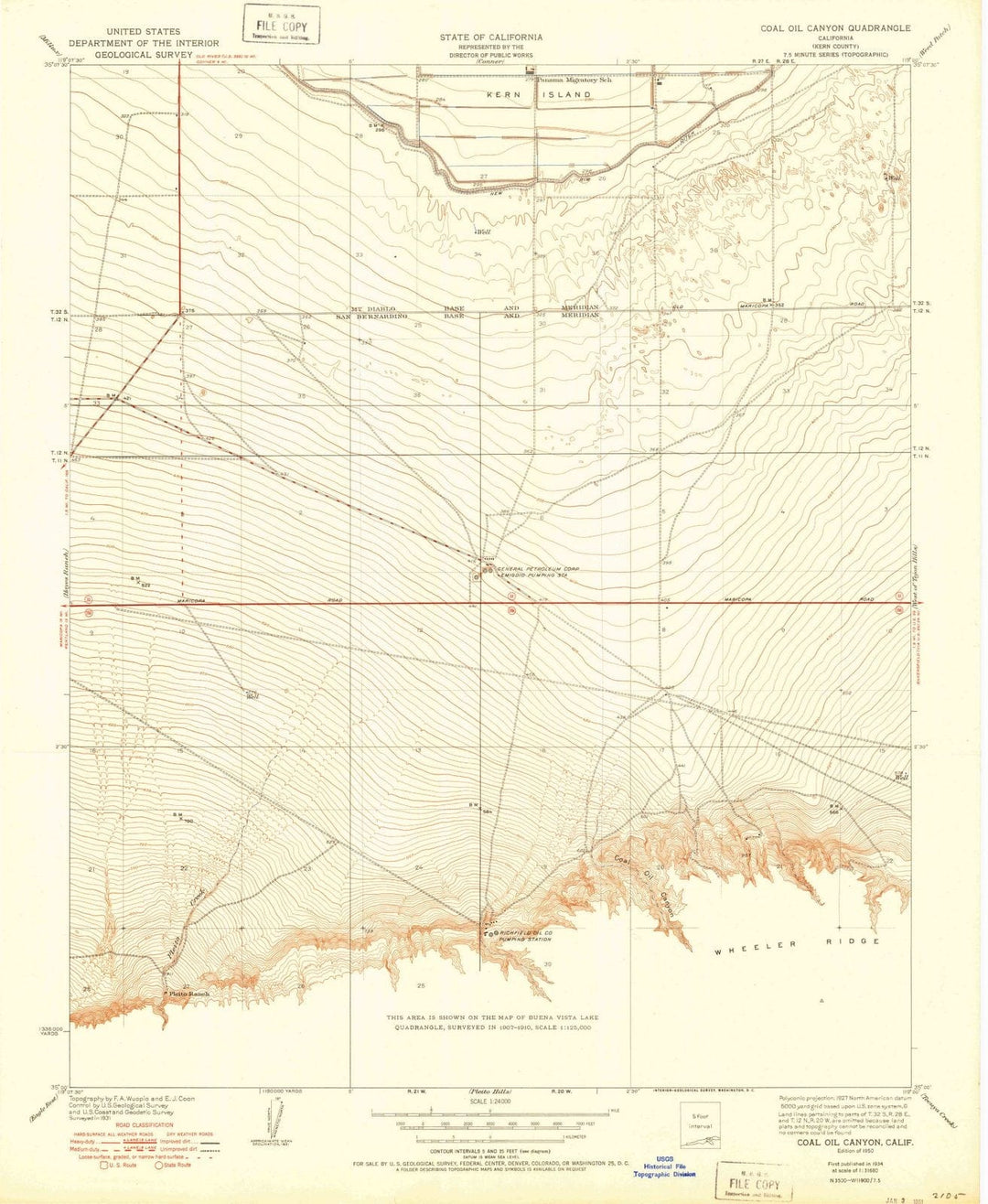 1950 Coal Oil Canyon, CA - California - USGS Topographic Map