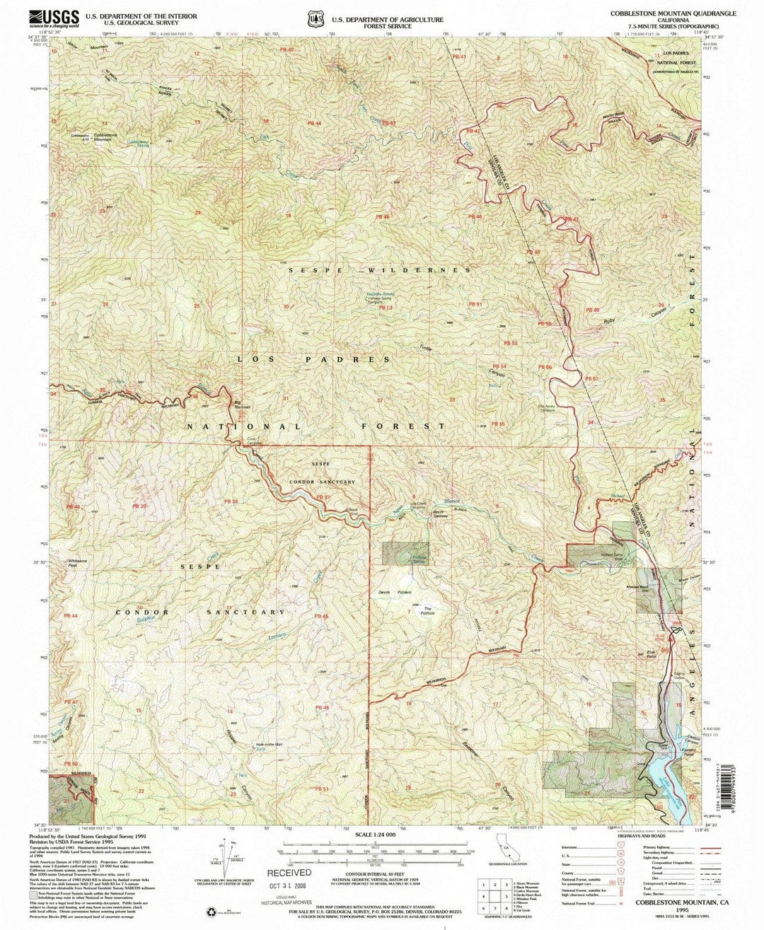 1995 Cobblestone Mountain, CA - California - USGS Topographic Map