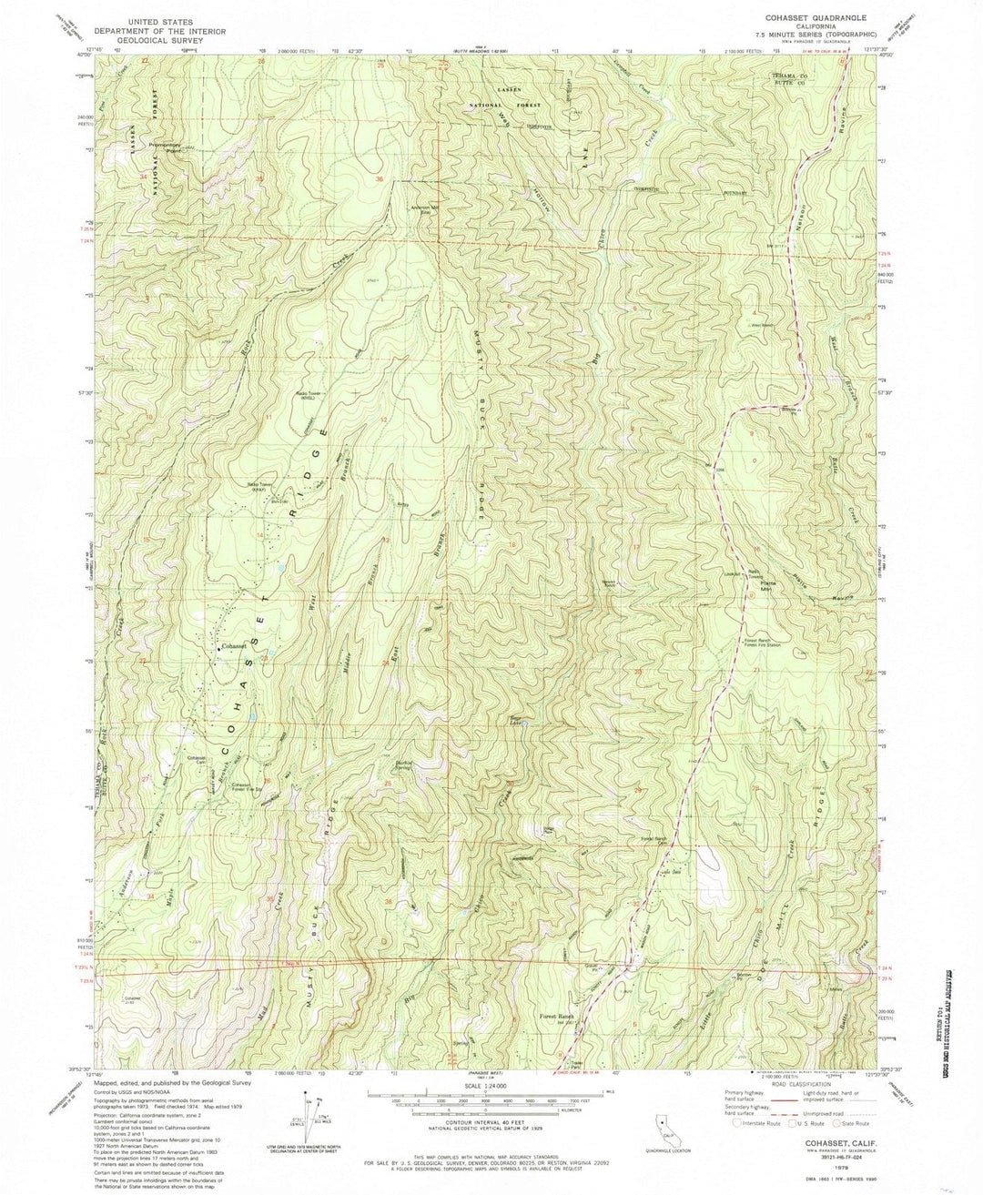 1979 Cohasset, CA - California - USGS Topographic Map