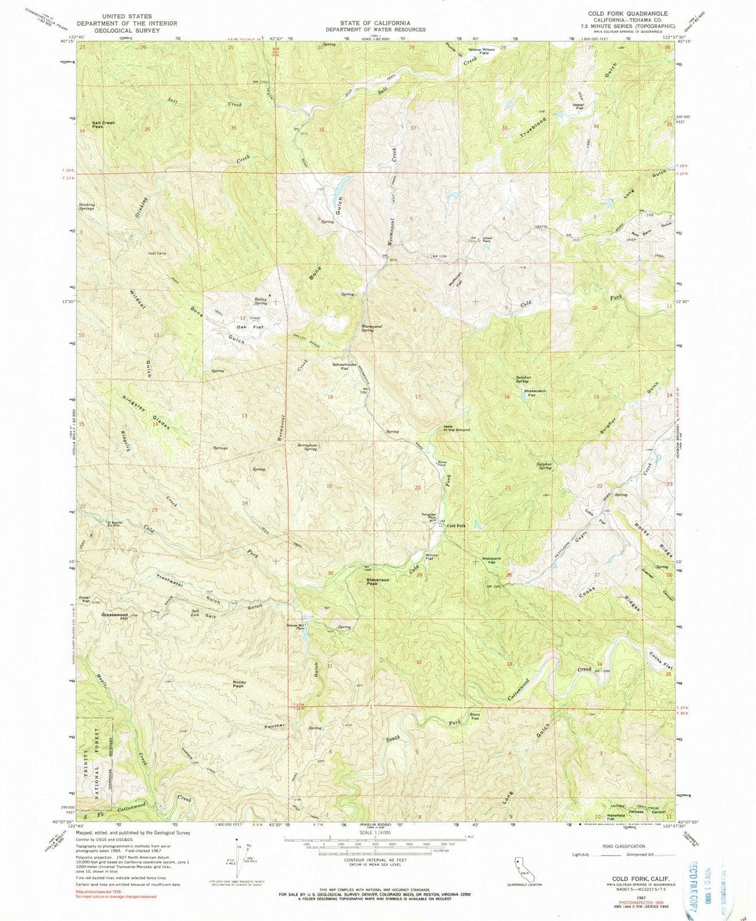 1967 Cold Fork, CA - California - USGS Topographic Map