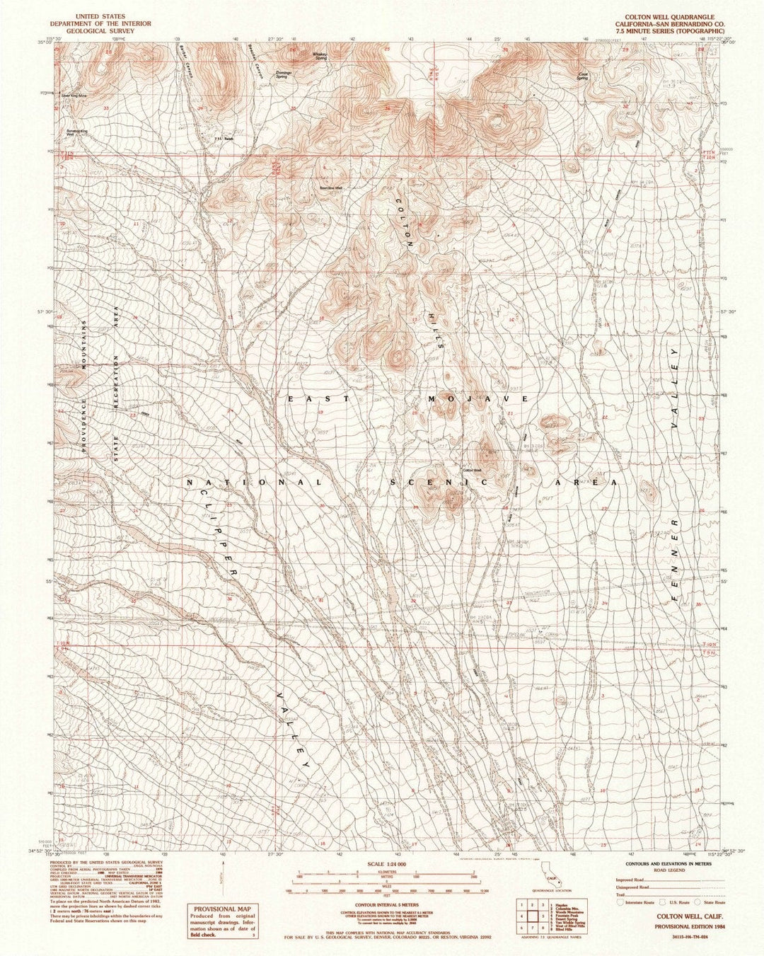 1984 Colton Well, CA - California - USGS Topographic Map
