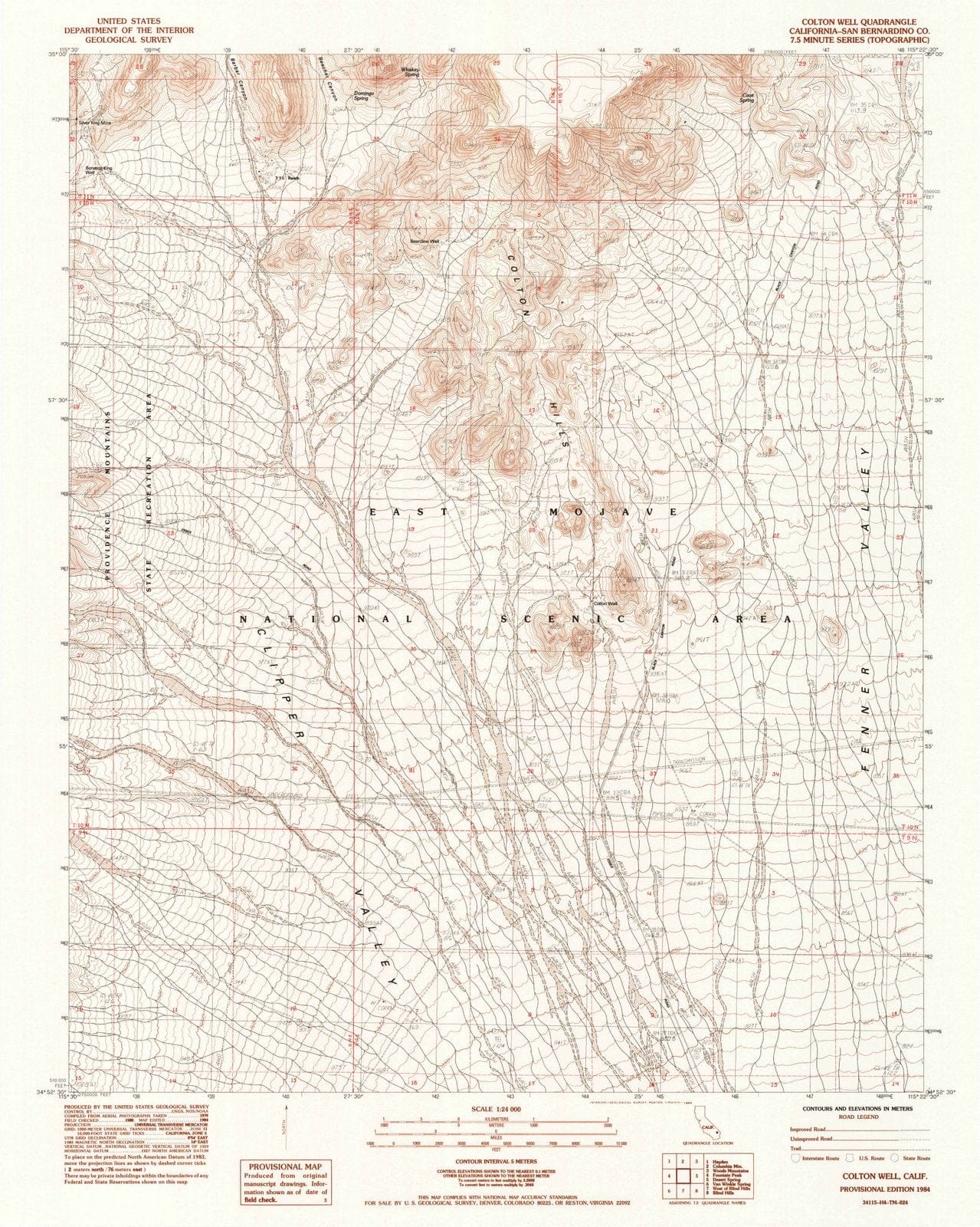1984 Colton Well, CA - California - USGS Topographic Map