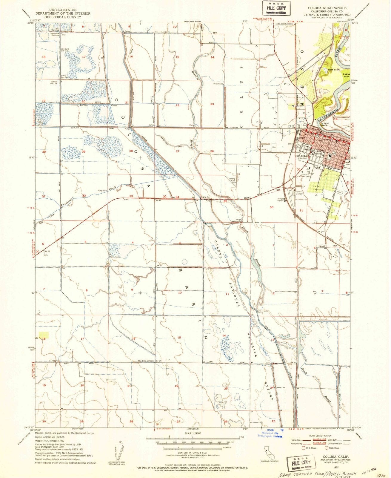 1952 Colusa, CA - California - USGS Topographic Map
