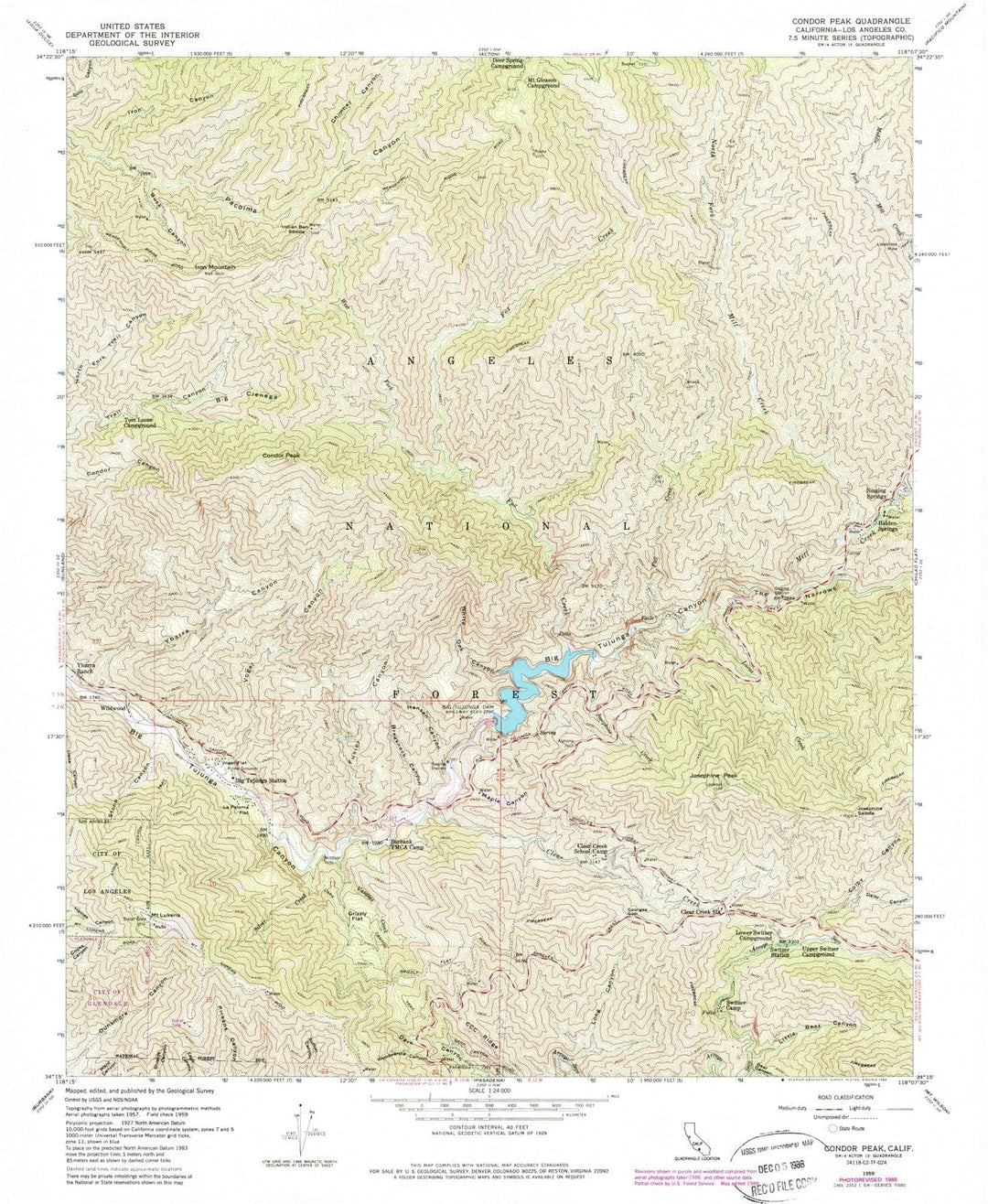 1959 Condor Peak, CA - California - USGS Topographic Map