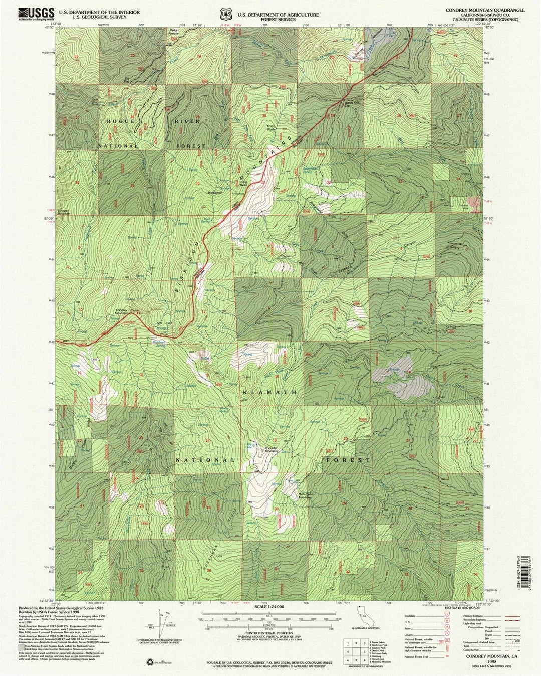 1998 Condrey Mountain, CA - California - USGS Topographic Map