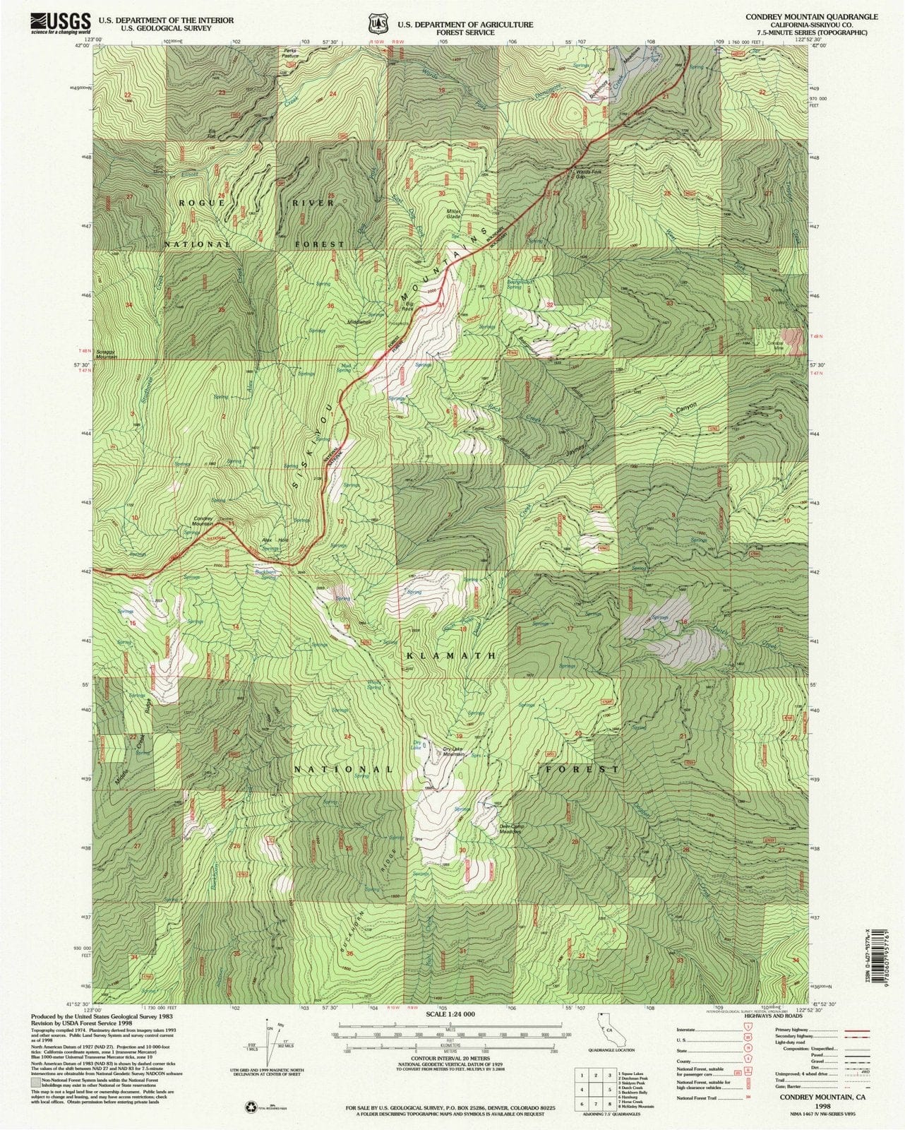1998 Condrey Mountain, CA - California - USGS Topographic Map