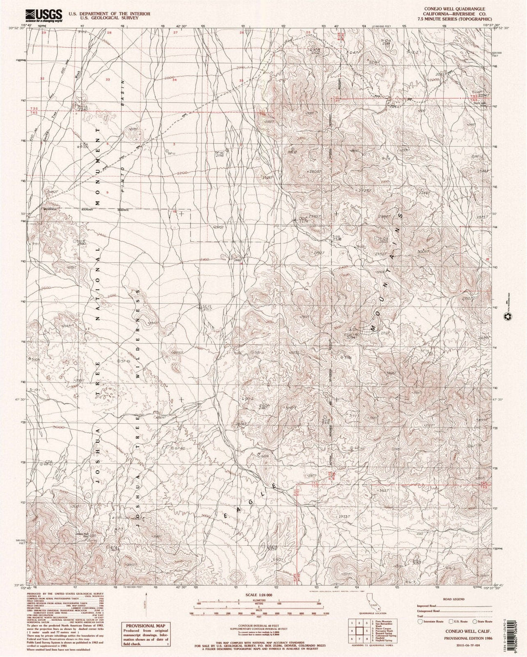 1986 Conejo Well, CA - California - USGS Topographic Map