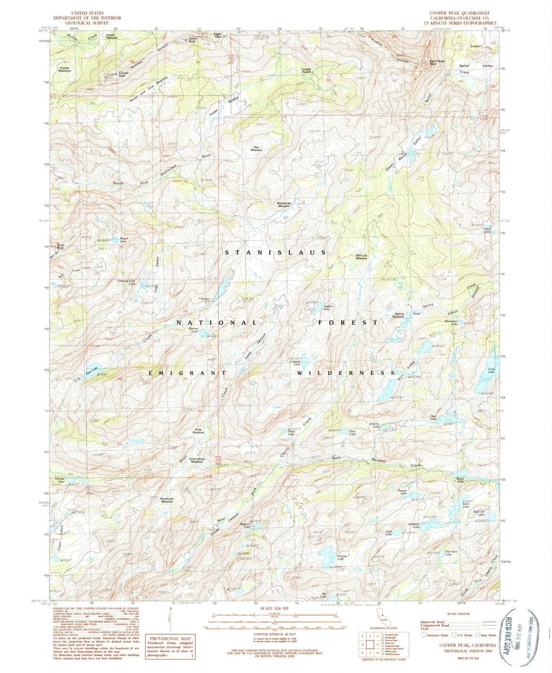 1990 Cooper Peak, CA - California - USGS Topographic Map