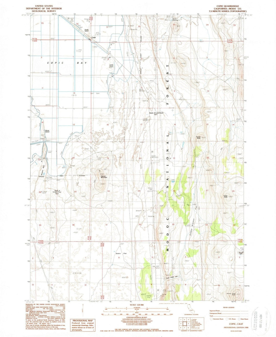 1988 Copic, CA - California - USGS Topographic Map