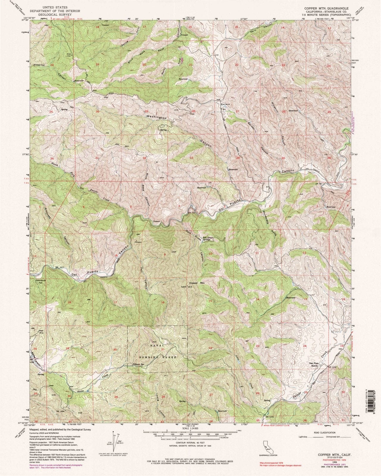 1956 Copper MTN, CA - California - USGS Topographic Map