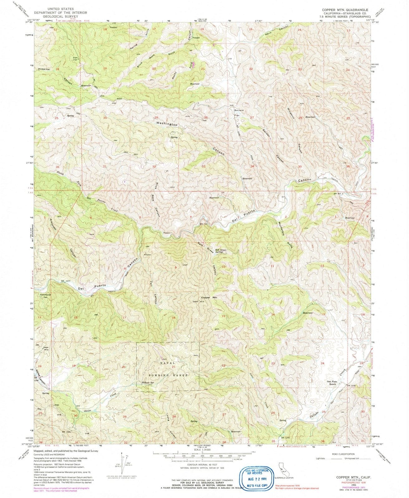1956 Copper MTN, CA - California - USGS Topographic Map v2