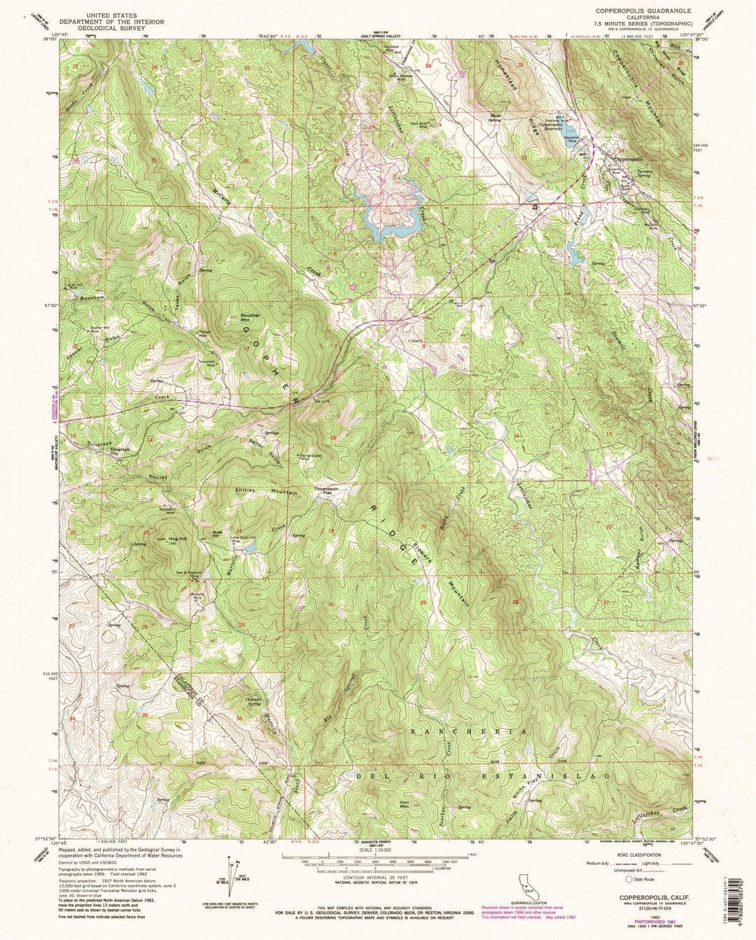 1962 Copperopolis, CA - California - USGS Topographic Map