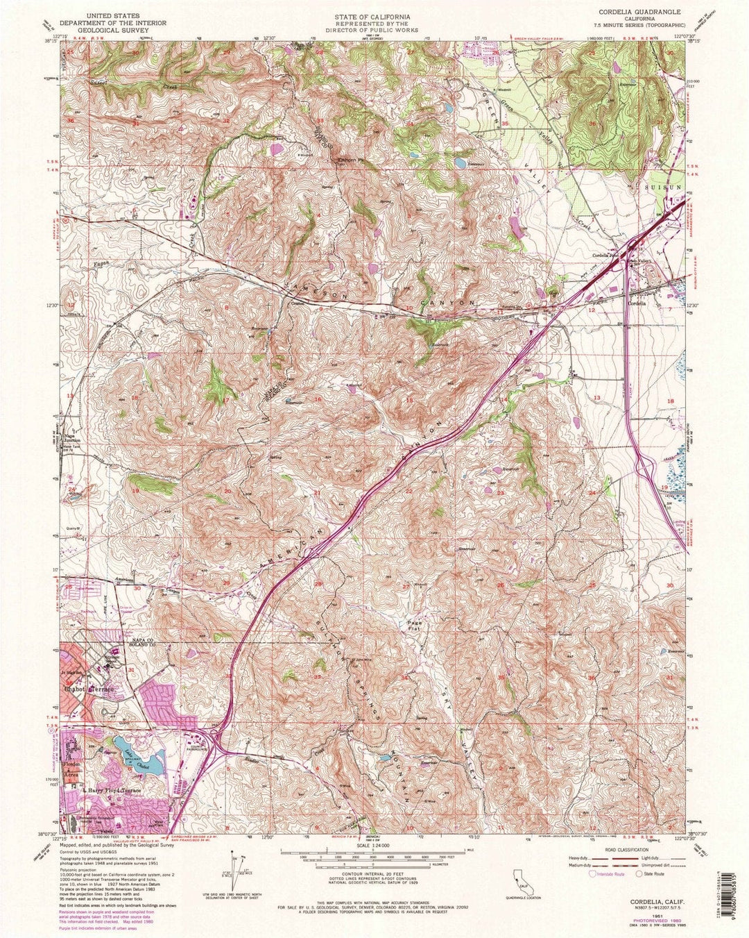 1951 Cordelia, CA - California - USGS Topographic Map