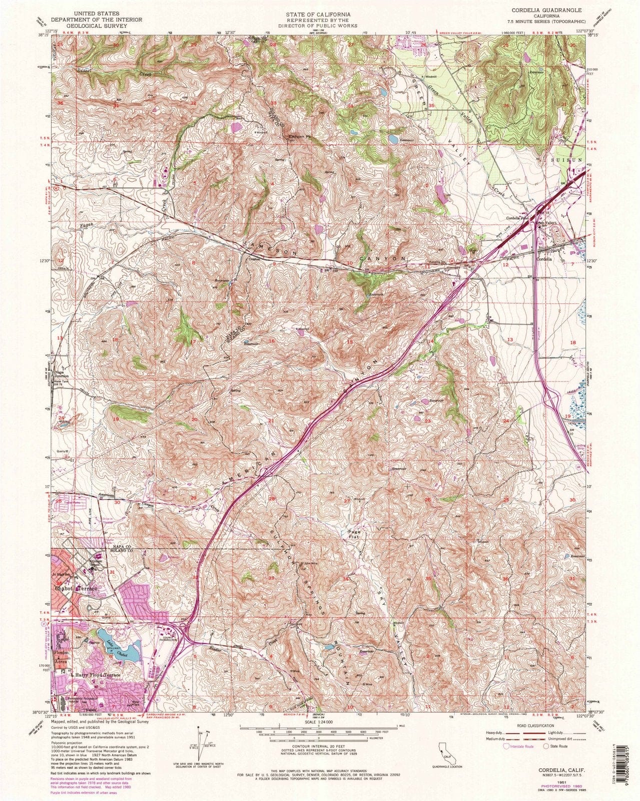1951 Cordelia, CA - California - USGS Topographic Map