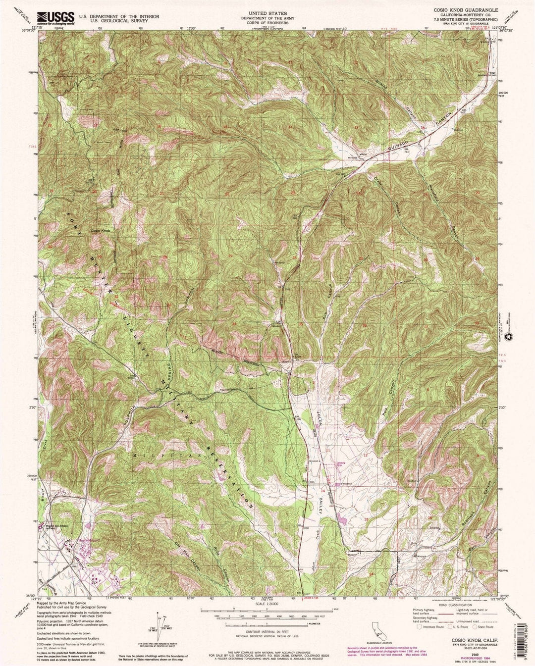 1949 Cosio Knob, CA - California - USGS Topographic Map