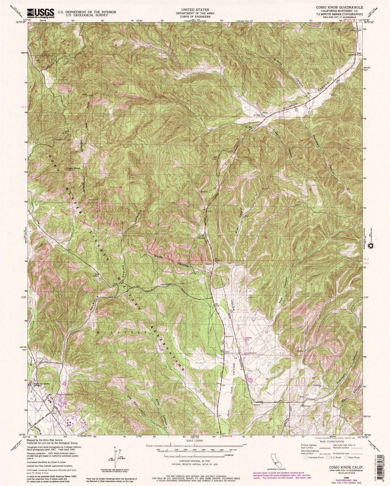 1949 Cosio Knob, CA - California - USGS Topographic Map