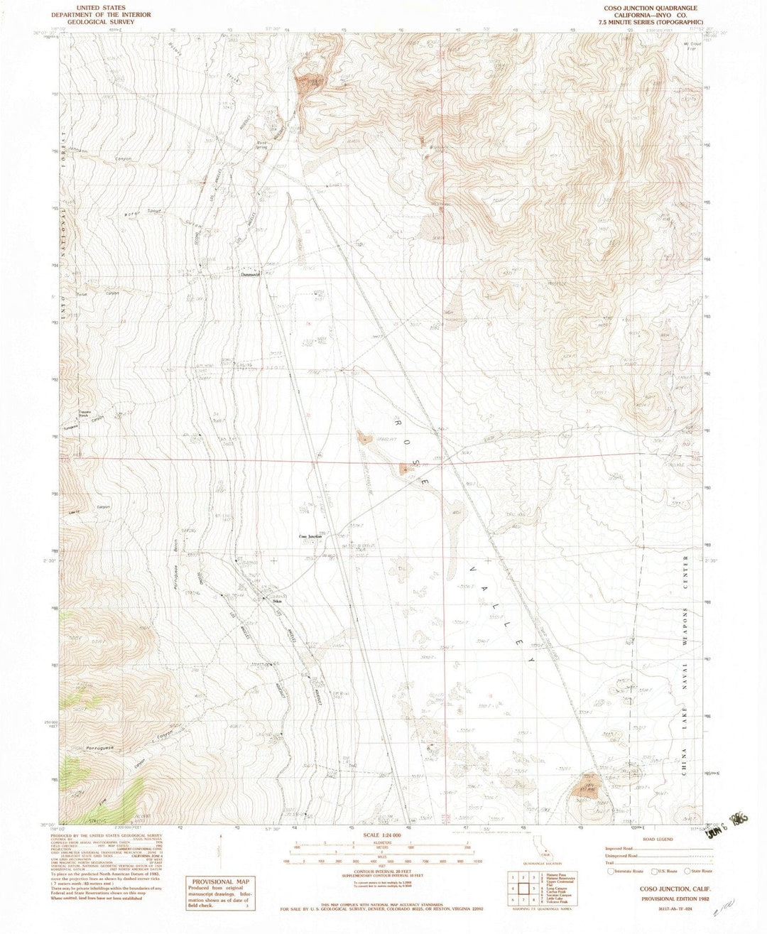 1982 COSO Junction, CA - California - USGS Topographic Map