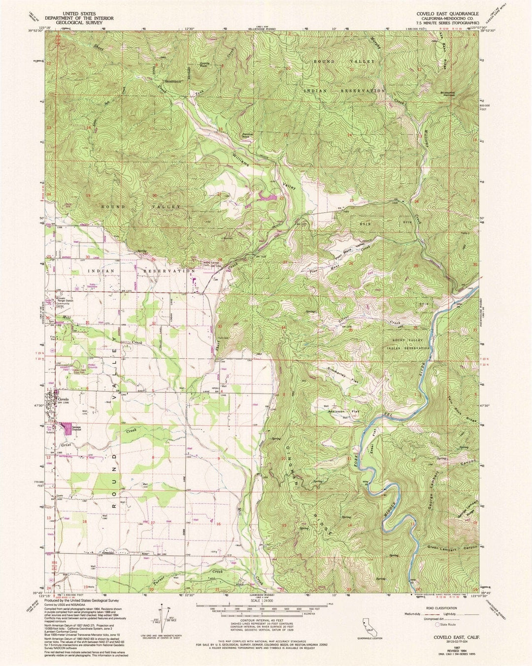 1967 Covelo East, CA - California - USGS Topographic Map