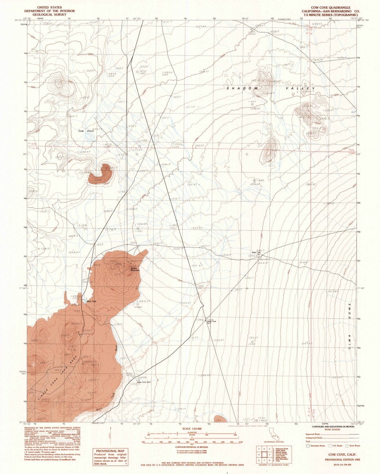 1983 Cow Cove, CA - California - USGS Topographic Map
