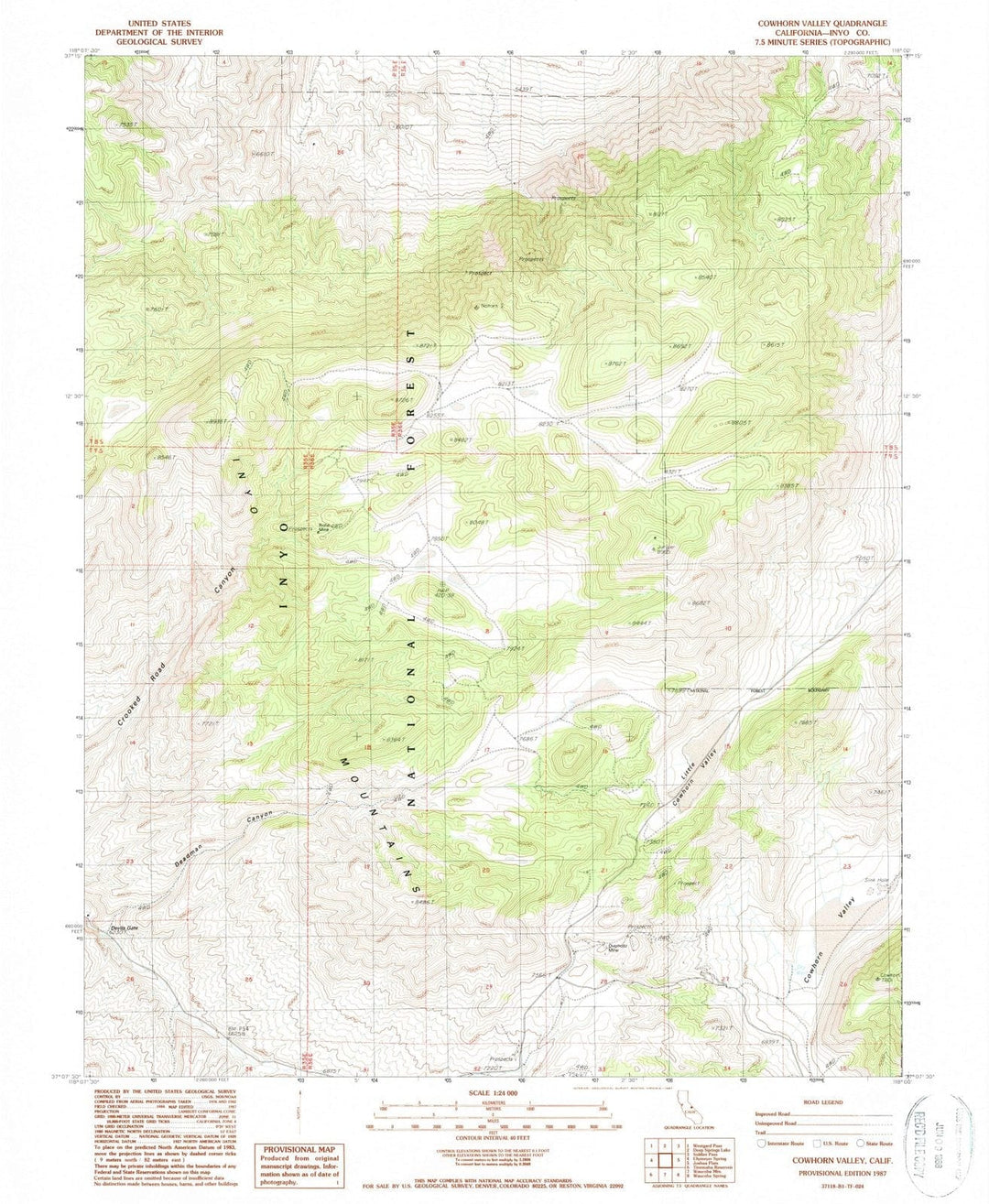1987 Cowhorn Valley, CA - California - USGS Topographic Map