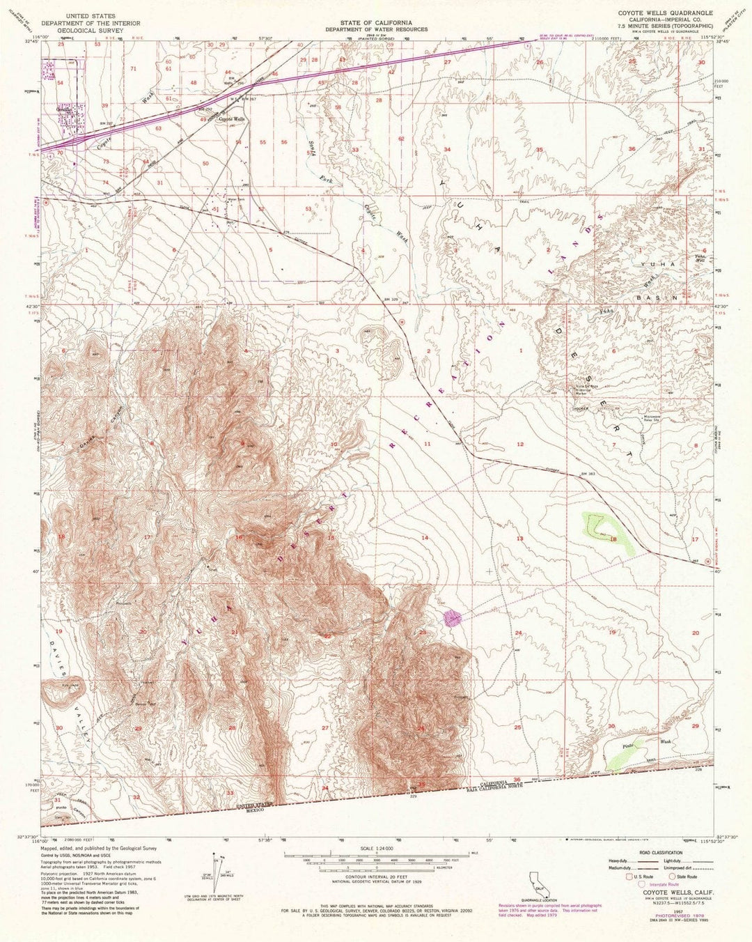 1957 Coyote Wells, CA - California - USGS Topographic Map