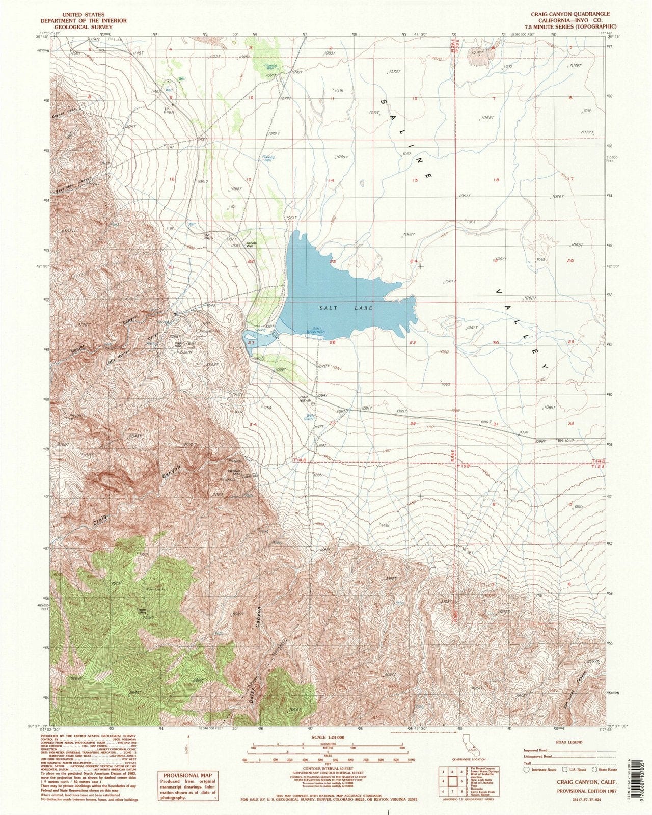 1987 Craig Canyon, CA - California - USGS Topographic Map