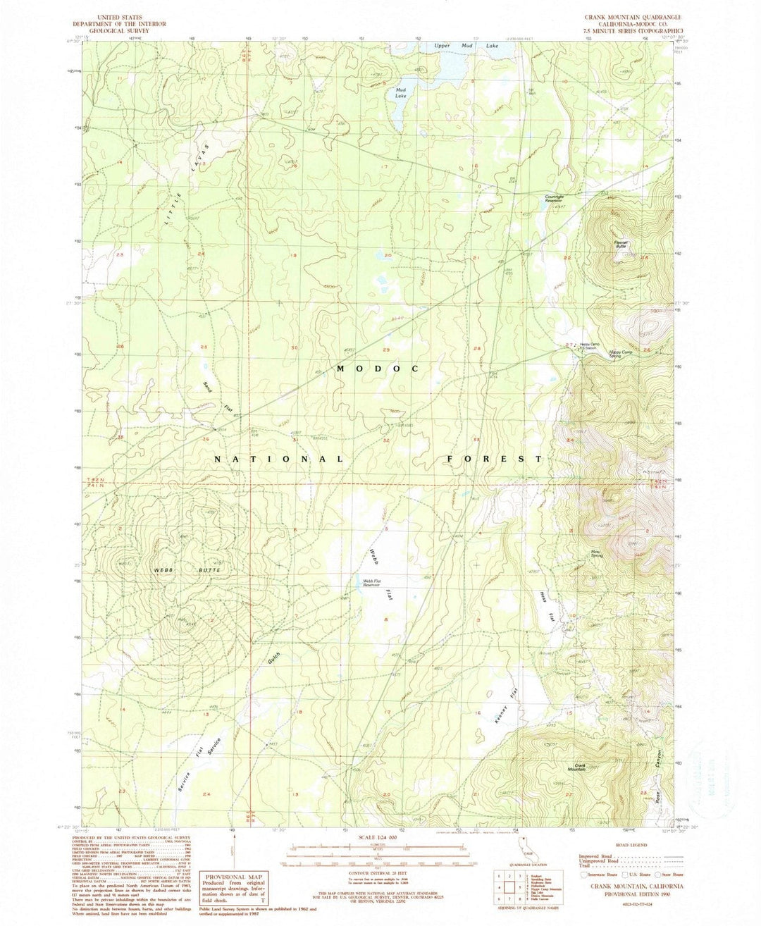 1990 Crank Mountain, CA - California - USGS Topographic Map