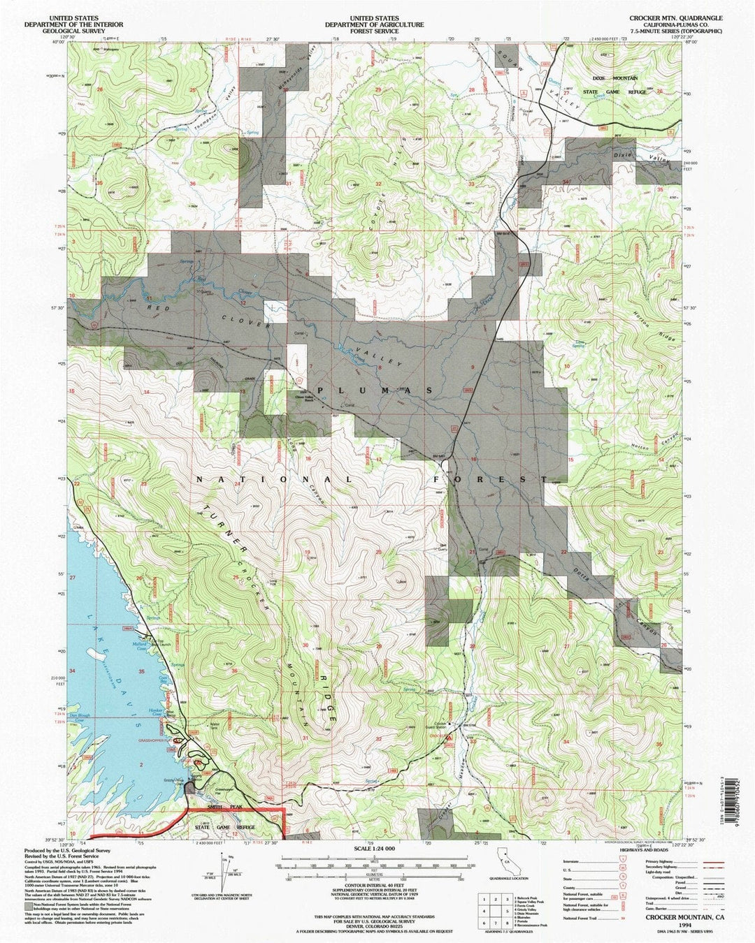 1994 Crocker Mountain, CA - California - USGS Topographic Map