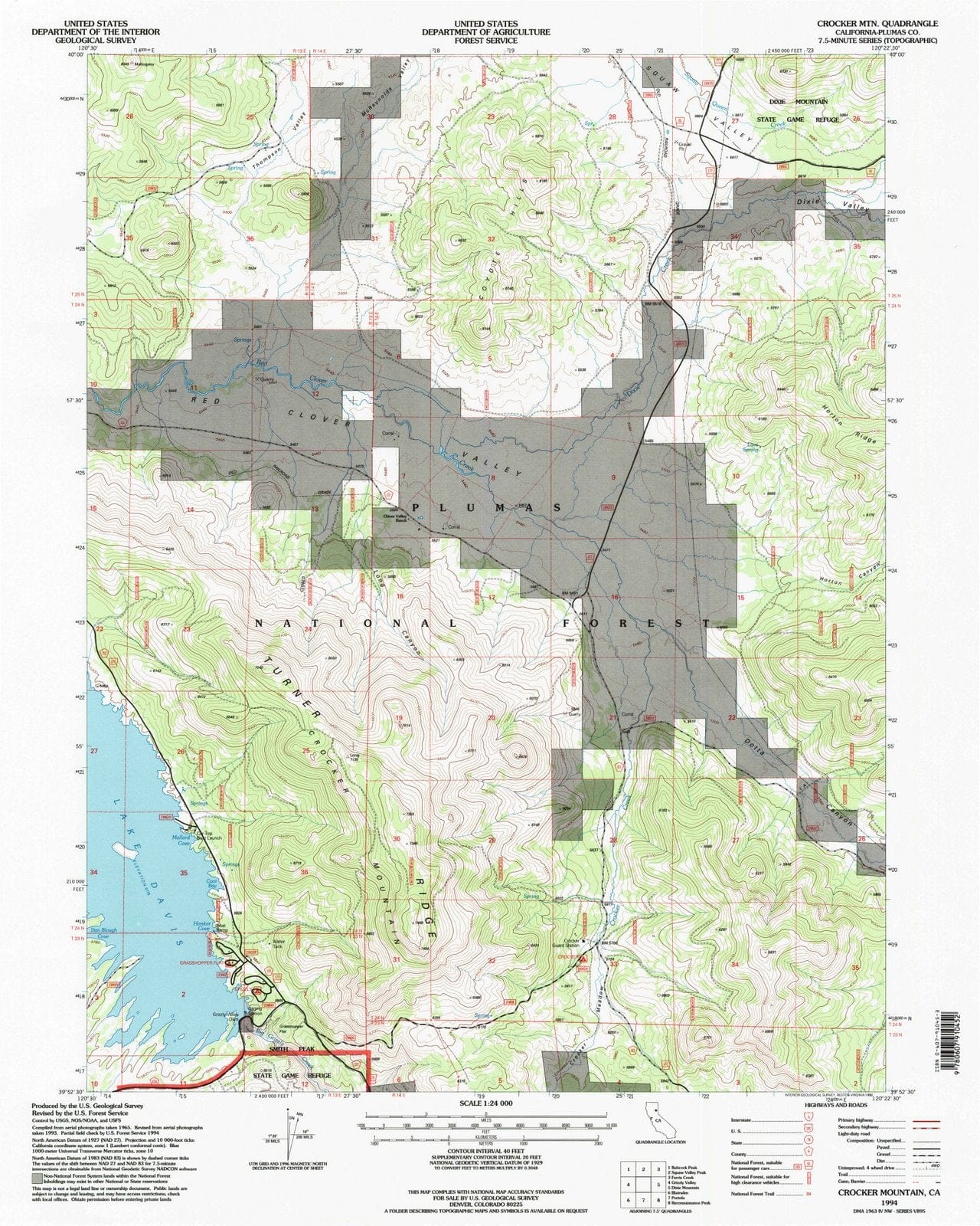 1994 Crocker Mountain, CA - California - USGS Topographic Map