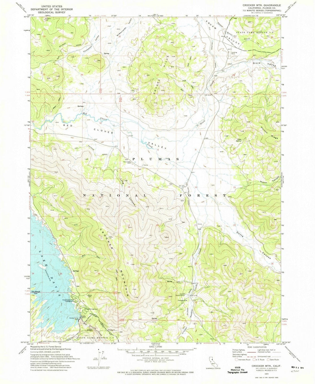1972 Crocker MTN, CA - California - USGS Topographic Map