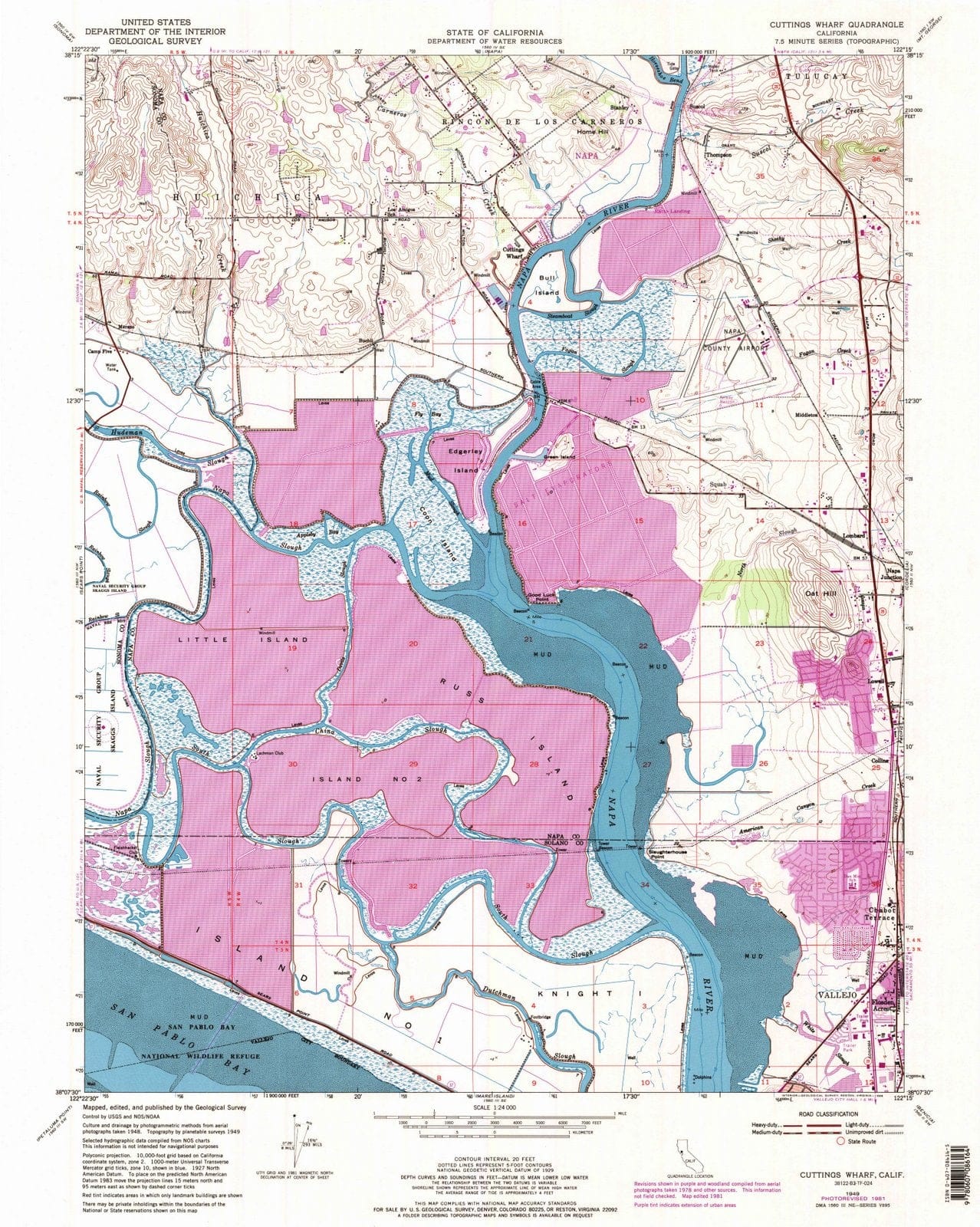 1949 Cuttings Wharf, CA - California - USGS Topographic Map