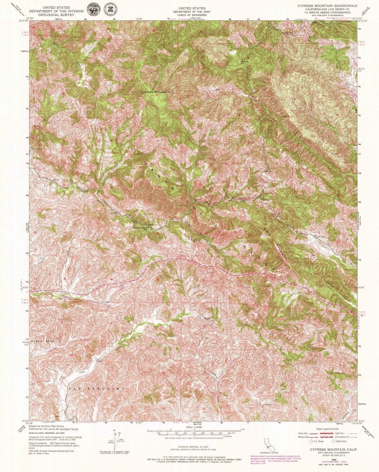 1948 Cypress Mountain, CA - California - USGS Topographic Map