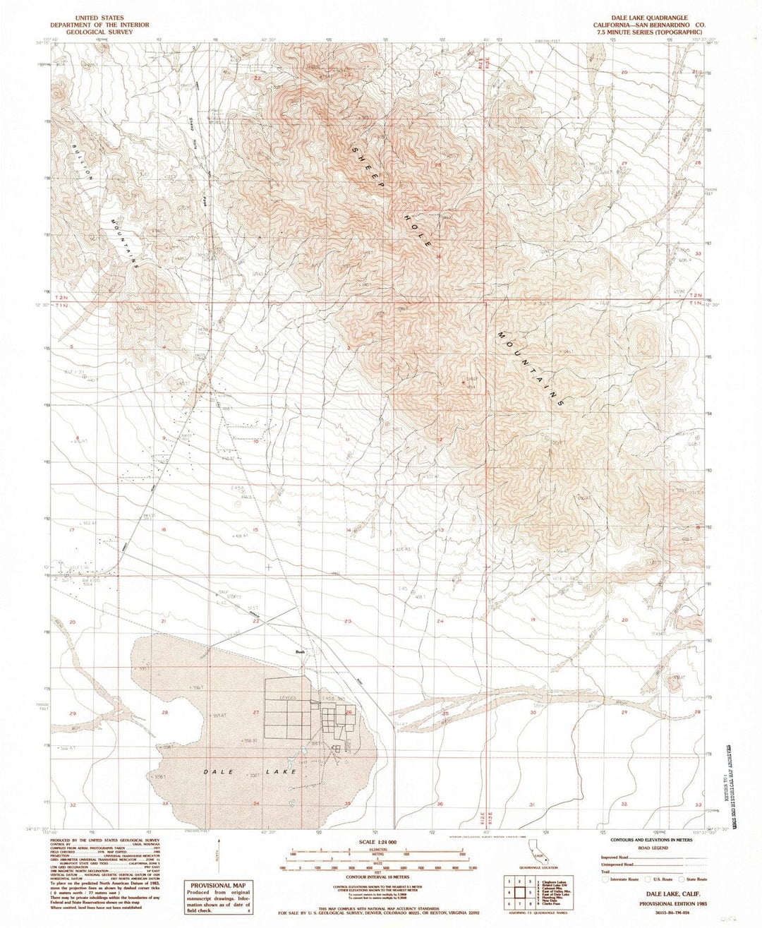1985 Dale Lake, CA - California - USGS Topographic Map