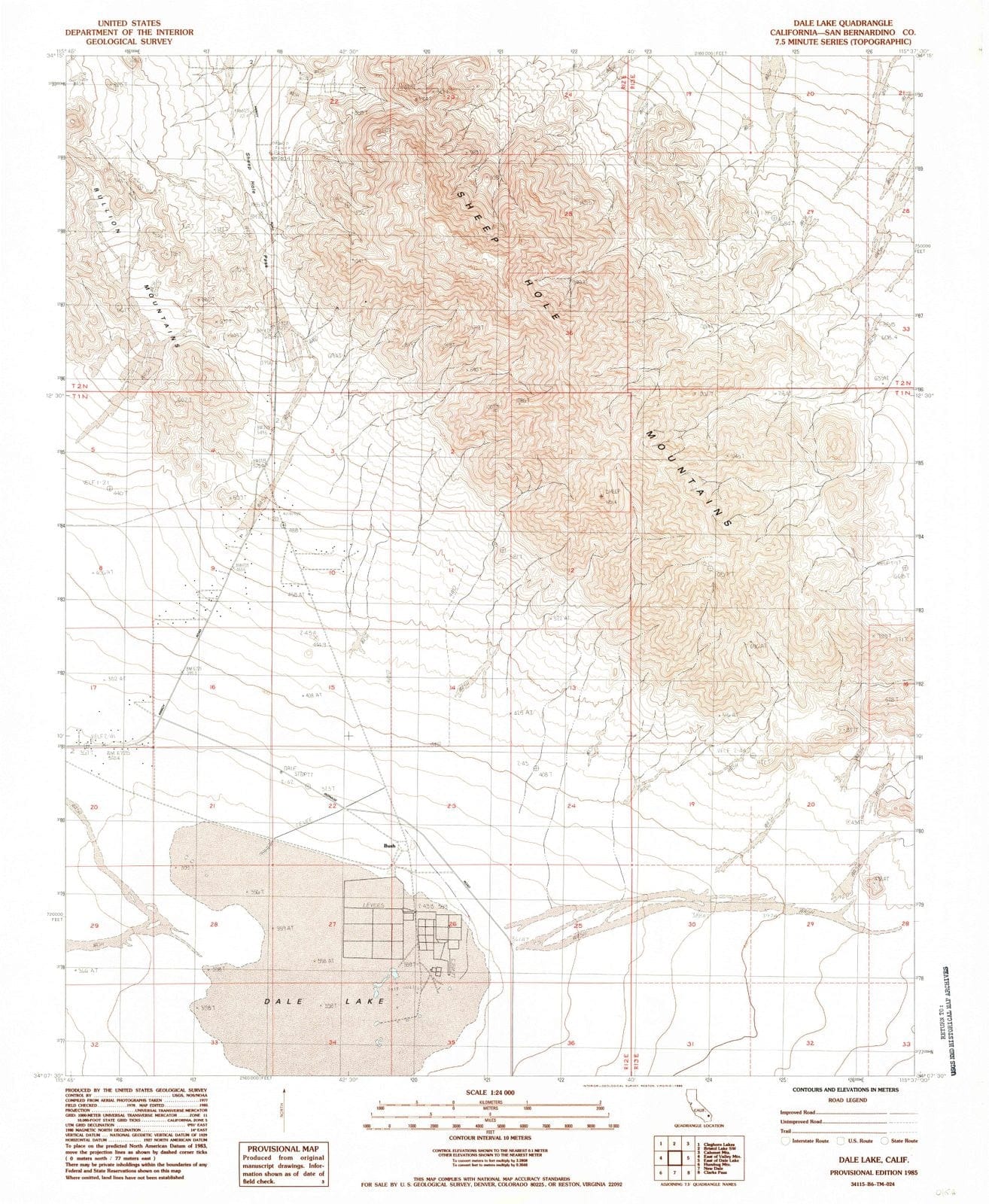 1985 Dale Lake, CA - California - USGS Topographic Map