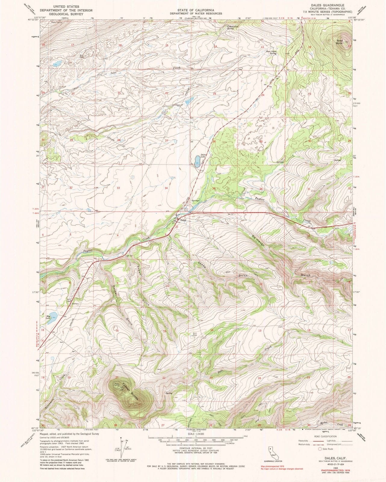 1965 Dales, CA - California - USGS Topographic Map