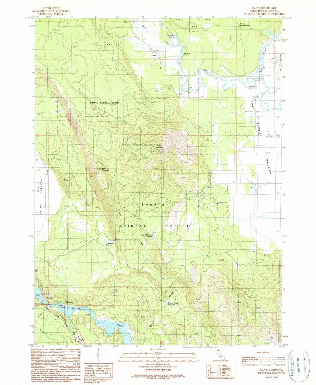1990 Dana, CA - California - USGS Topographic Map