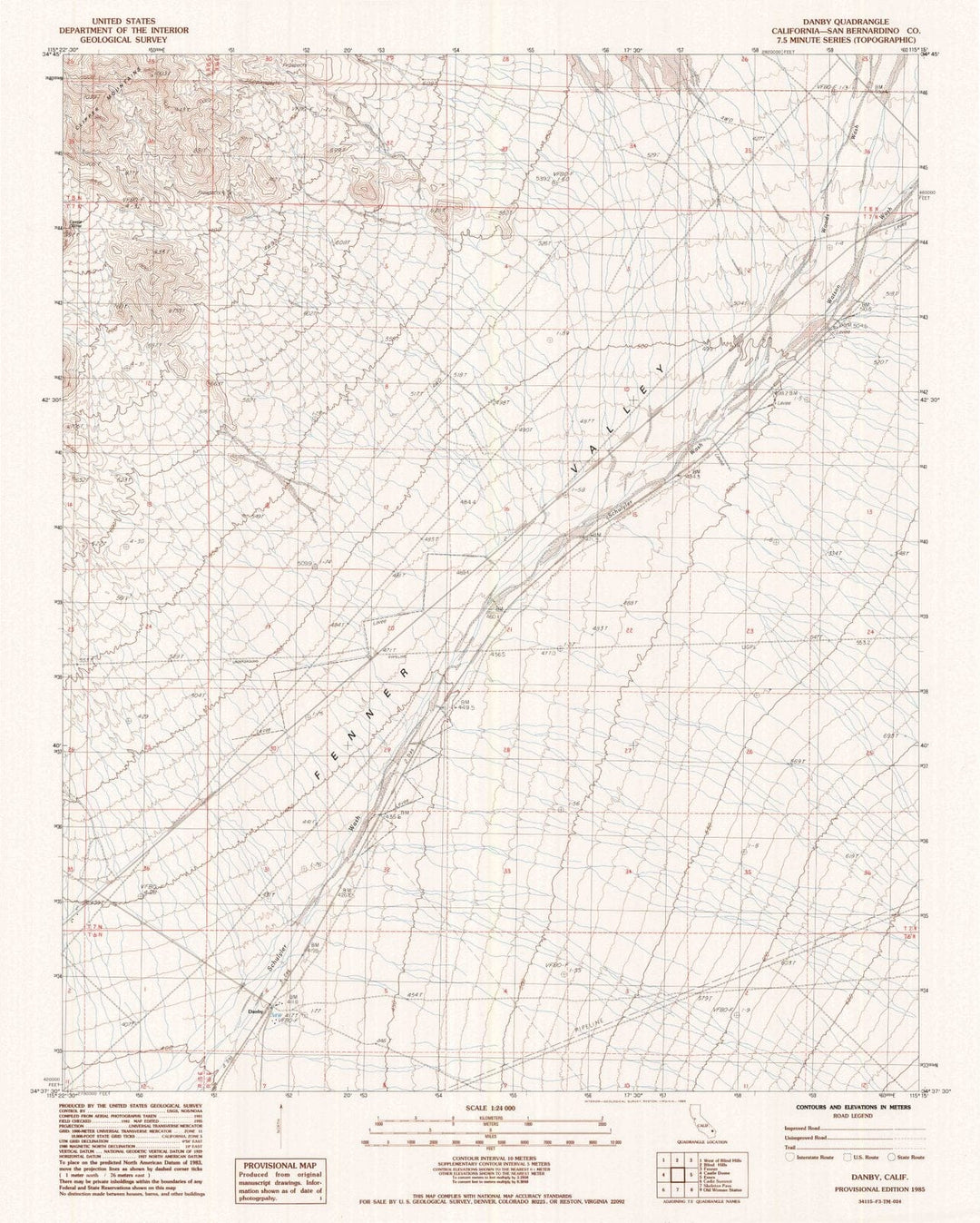 1985 Danby, CA - California - USGS Topographic Map